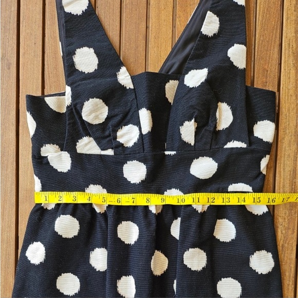 ANN TAYLOR LOFT ~ Fabulous Black and White Blurred Polka Dot Dress ~ Size 10P - Picture 6 of 7
